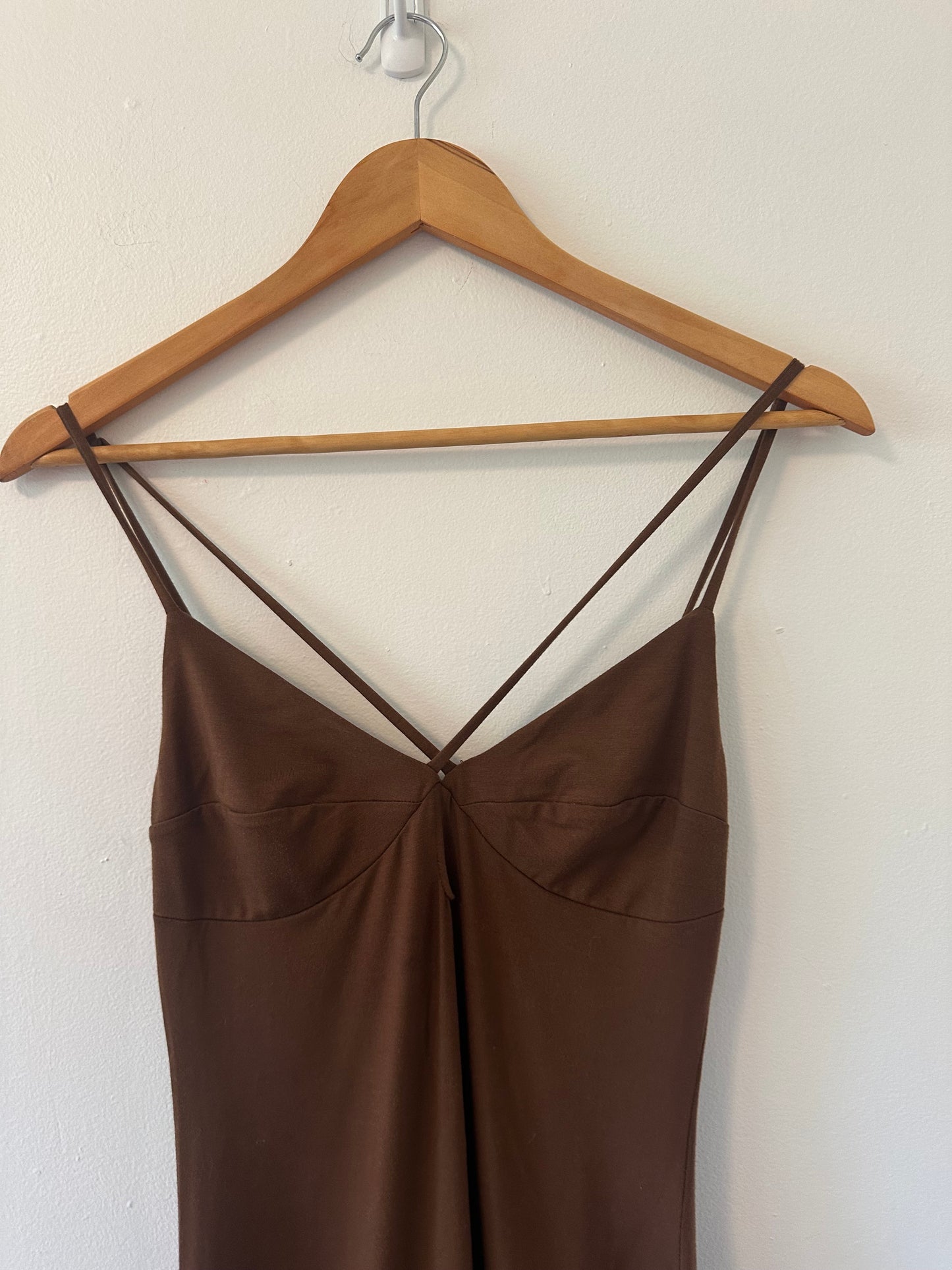 Reformation Lainey Bodycon Knit Maxi Dress in Brown - Size Small