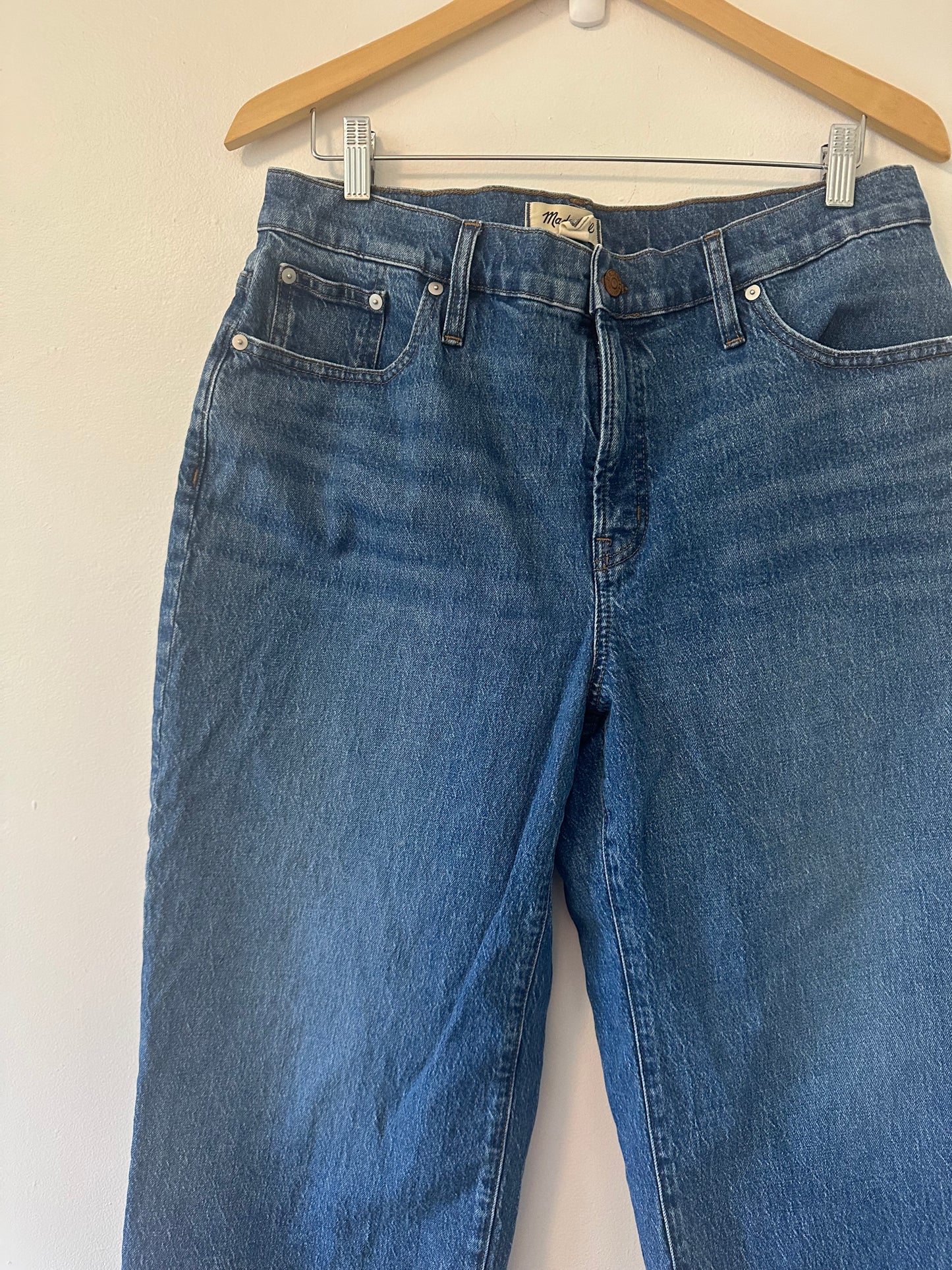 Madewell The Perfect Vintage Wide-Leg Crop Jeans in Blue - Size 32P