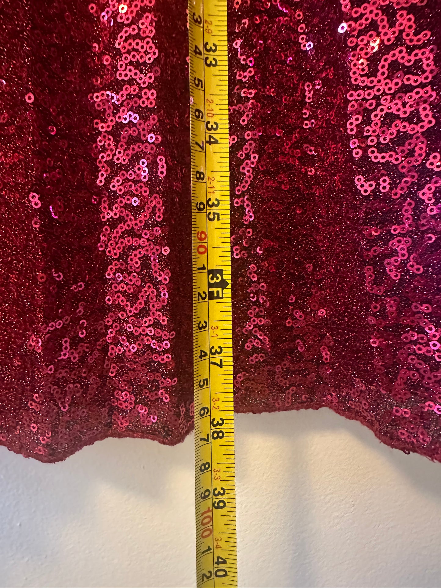 Sezane Dilo Pleated Midi Skirt in Fuschia Sequins - Size 44