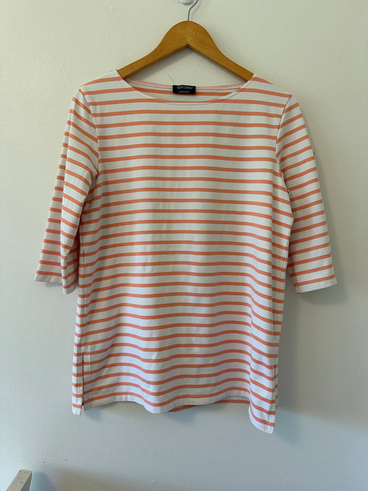 Saint James Phare Boat Neck Striped Tunic with Slits - Size 10