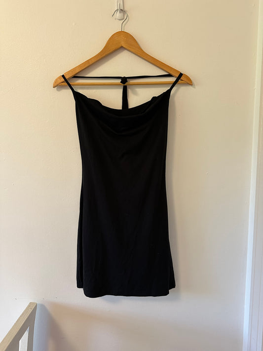 NWT Aym Girlfriend Black Bamboo Mini Dress - Size Medium