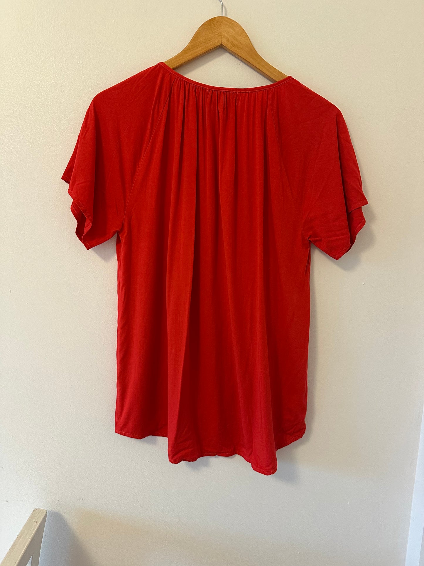 Michael Stars Peasant Style Blouse with Flutter Sleeves - Size Small