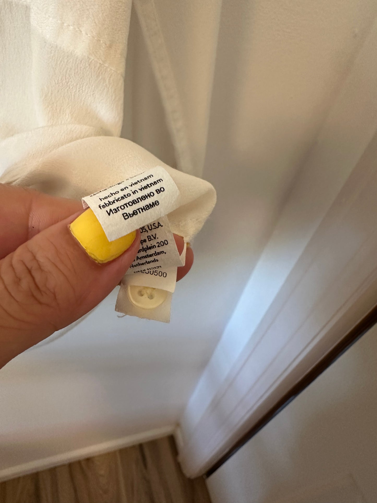 Spanx Washed Silk Paneled Button-Front Shirt in White - Size Large