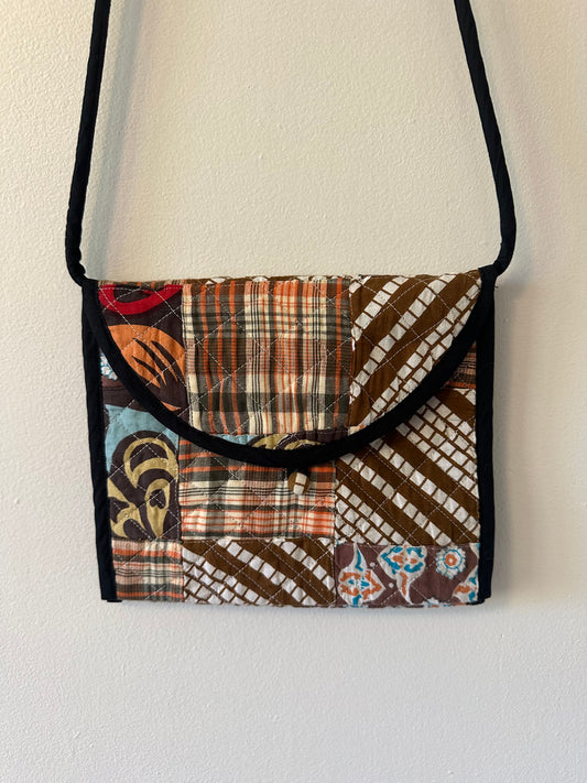 Batsheva Brown Plaid Double Sided Cloth Bag