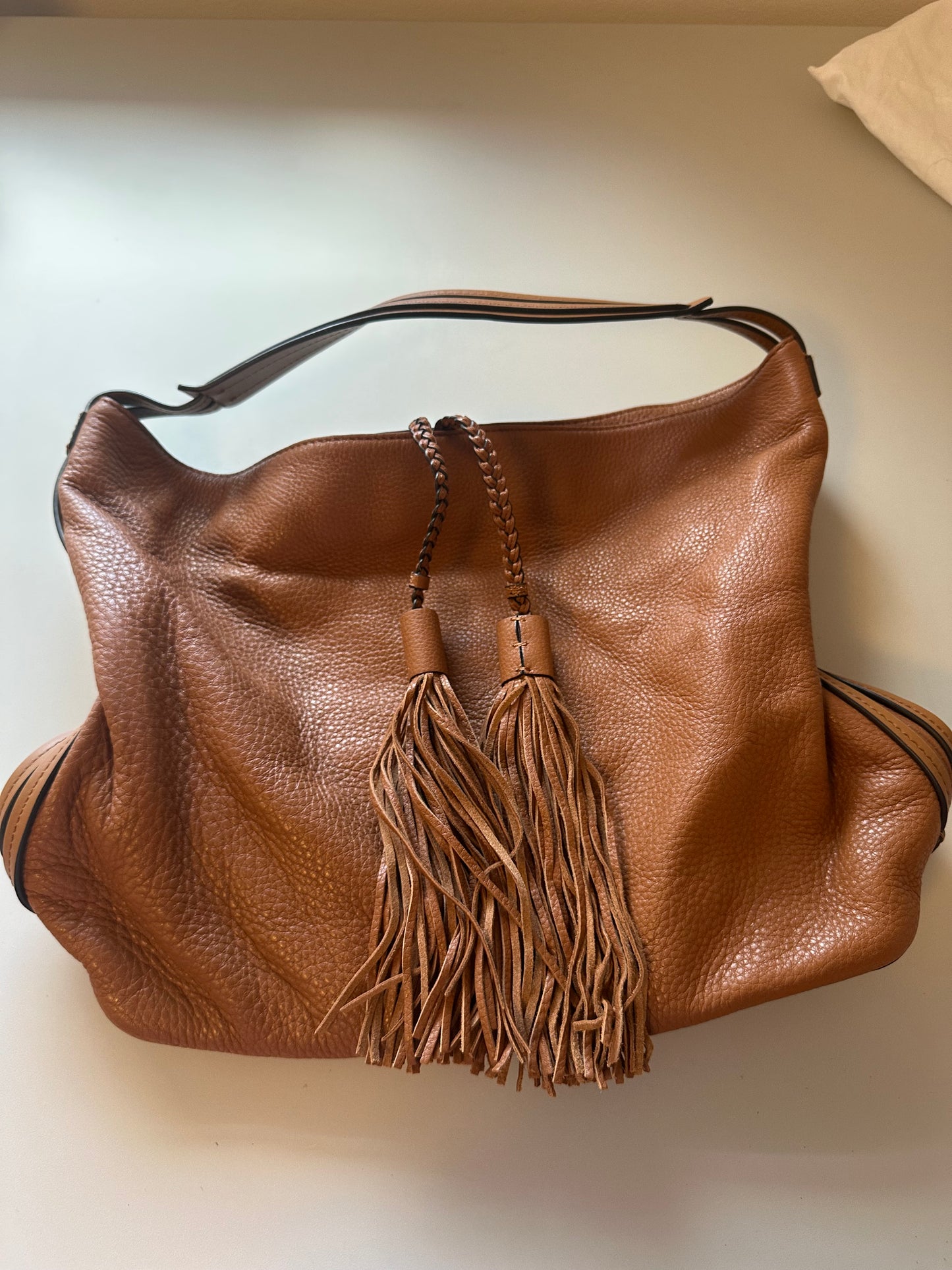 Rebecca Minkoff Isobel Hobo Bag in Almond Brown Leather
