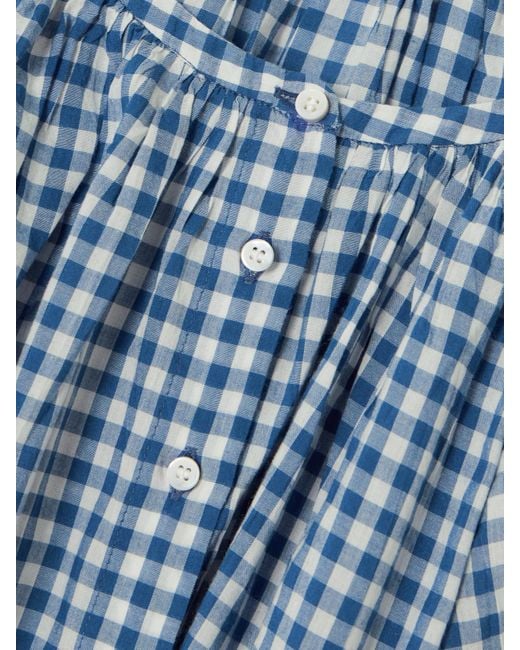 Doen June Gathered Gingham Organic Cotton Blouse - Size Small