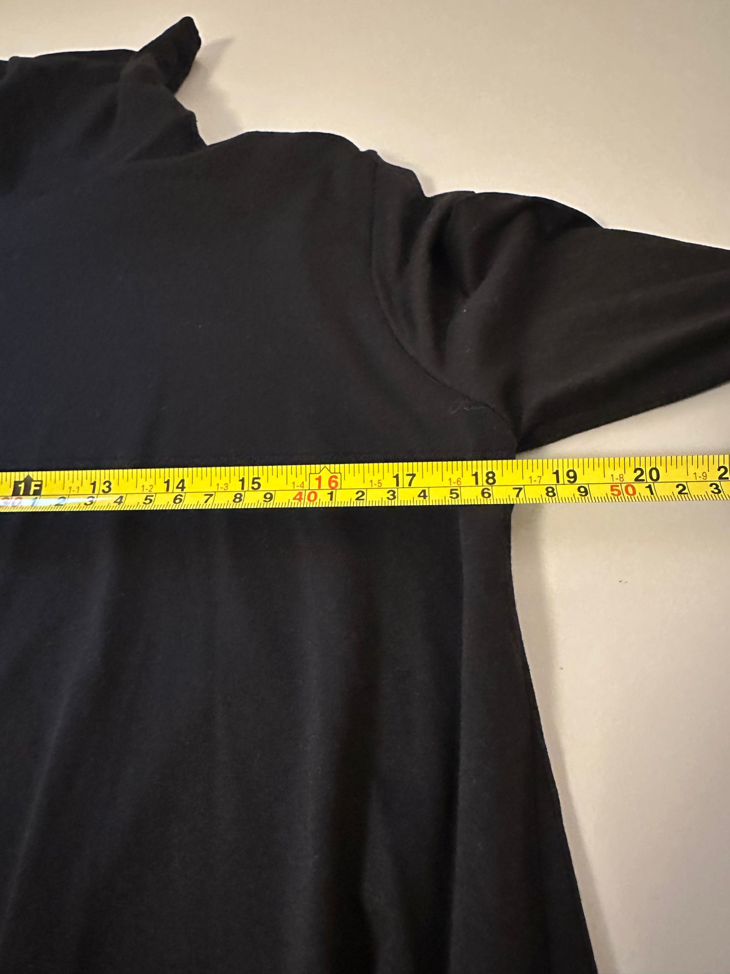 Susana Monaco Classic Black Flowy Tunic Length Turtleneck