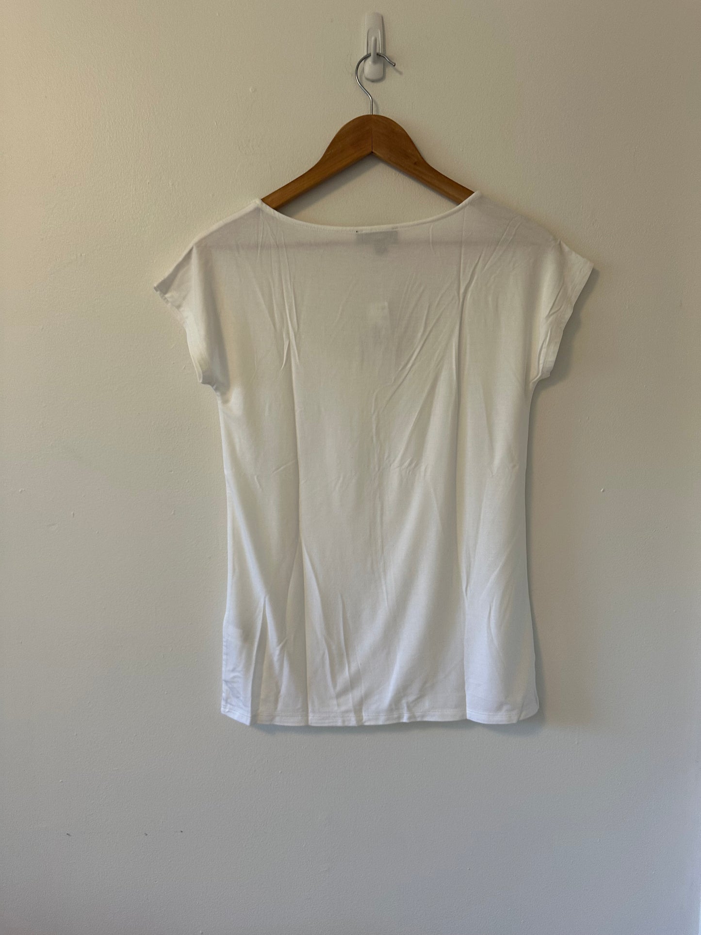 J. Crew NWT White Short Sleeve Ballet Neck Tee | Size Medium