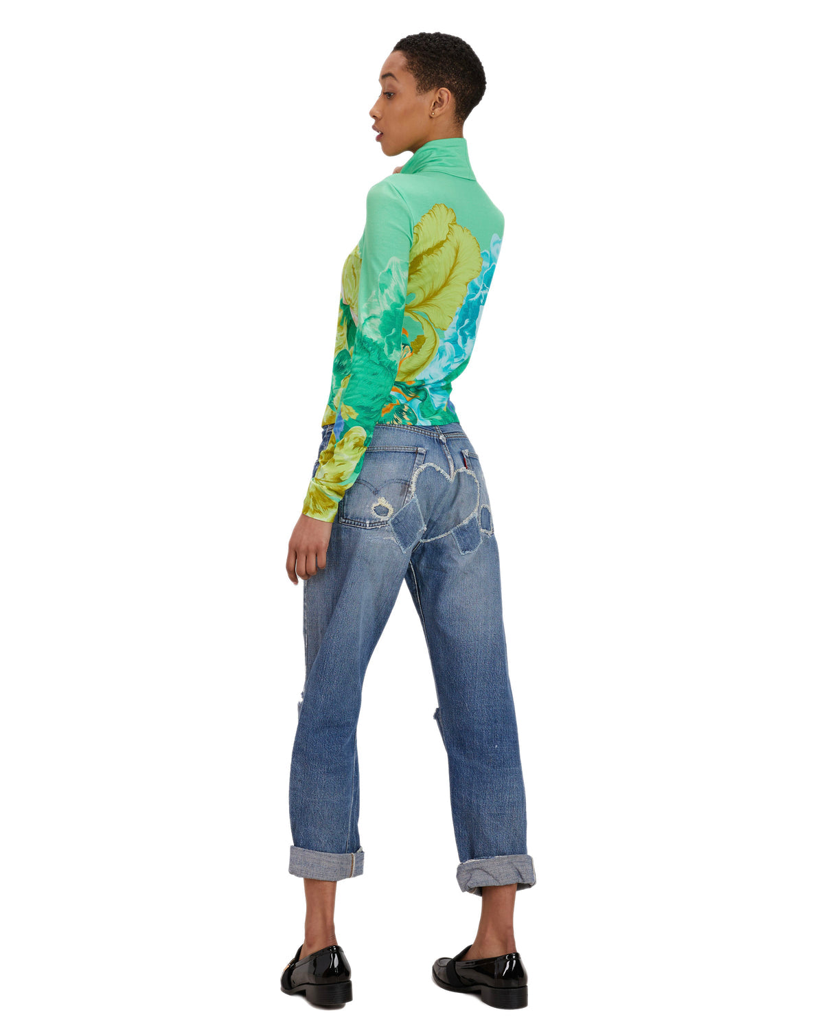 The Kit Turtleneck in Jade Iris | Size Large