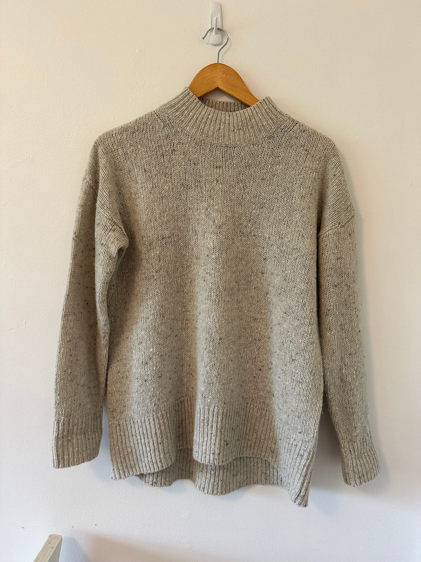 Margaret O’Leary Oatmeal Marled Turtleneck Sweater - Size Small