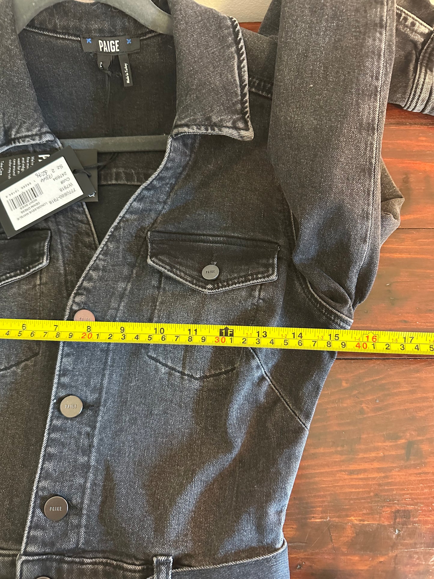 NWT Paige Mayslie Tie Front Long Sleeve Denim Shirtdress - Size 2