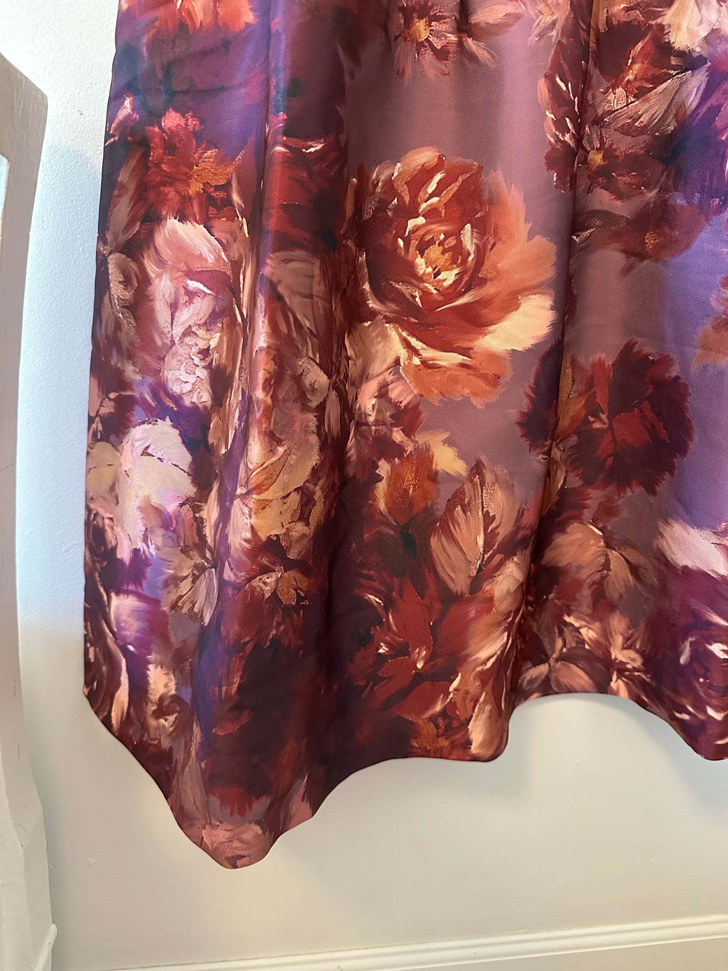 NWT Kay Unger Tierney Floral Midi Dress in Garnet Multi - Size 10