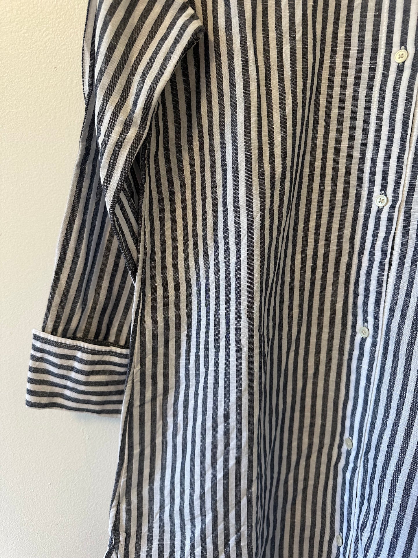 J. Crew Classic-fit Beach Shirt in Striped Linen-Cotton Blend - Size Small