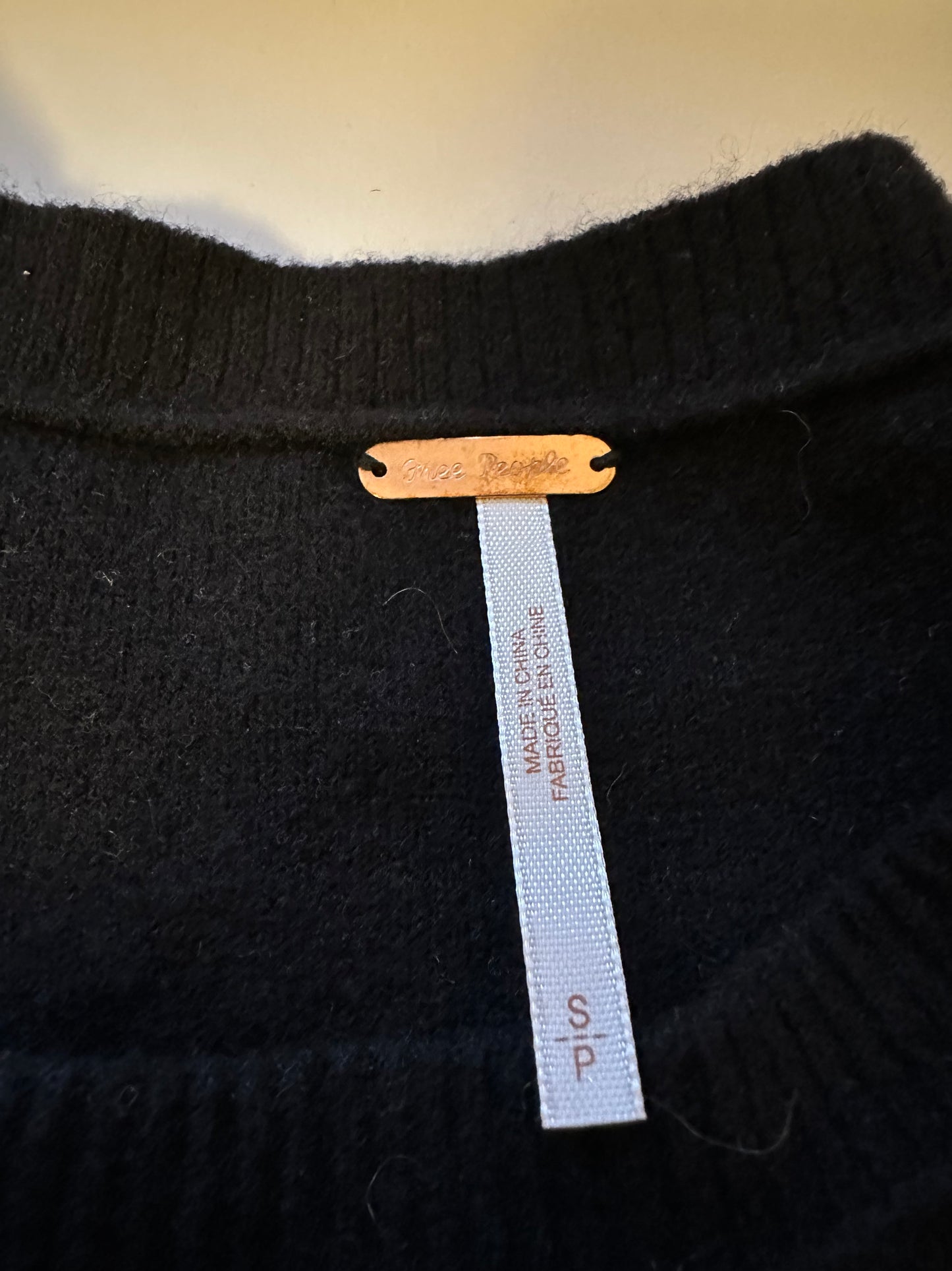 Free People Easy Street Tunic Sweater in Black | Size Small