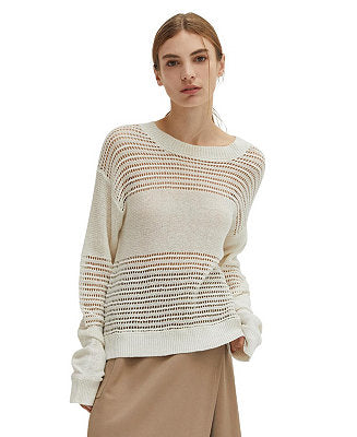 Crescent Women's Donna Netted Pull Over in Cream - Size Small