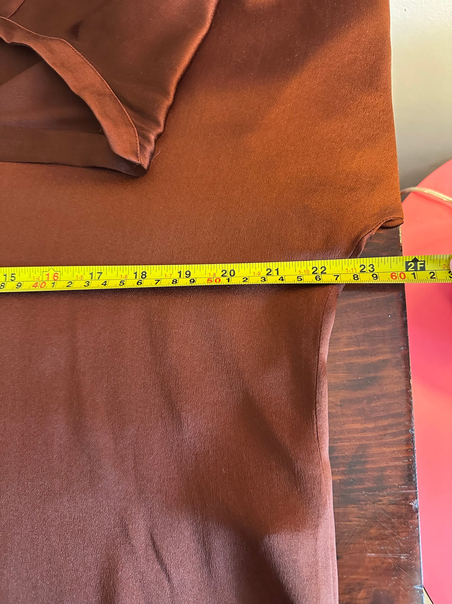 Vince Brown Silk Popover Top - Size Medium