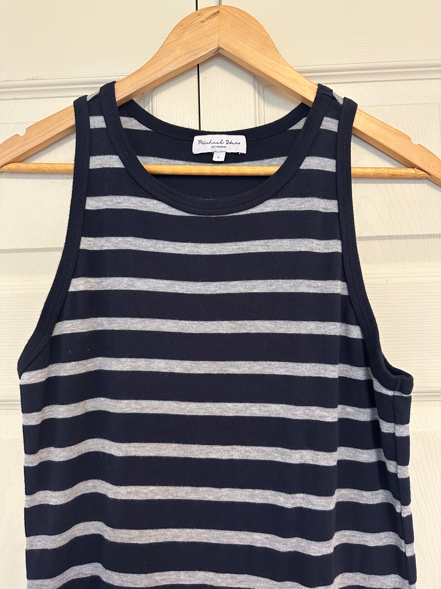 Michael Stars Ruby Dress in Striped Admiral Navy and Gray Size Large