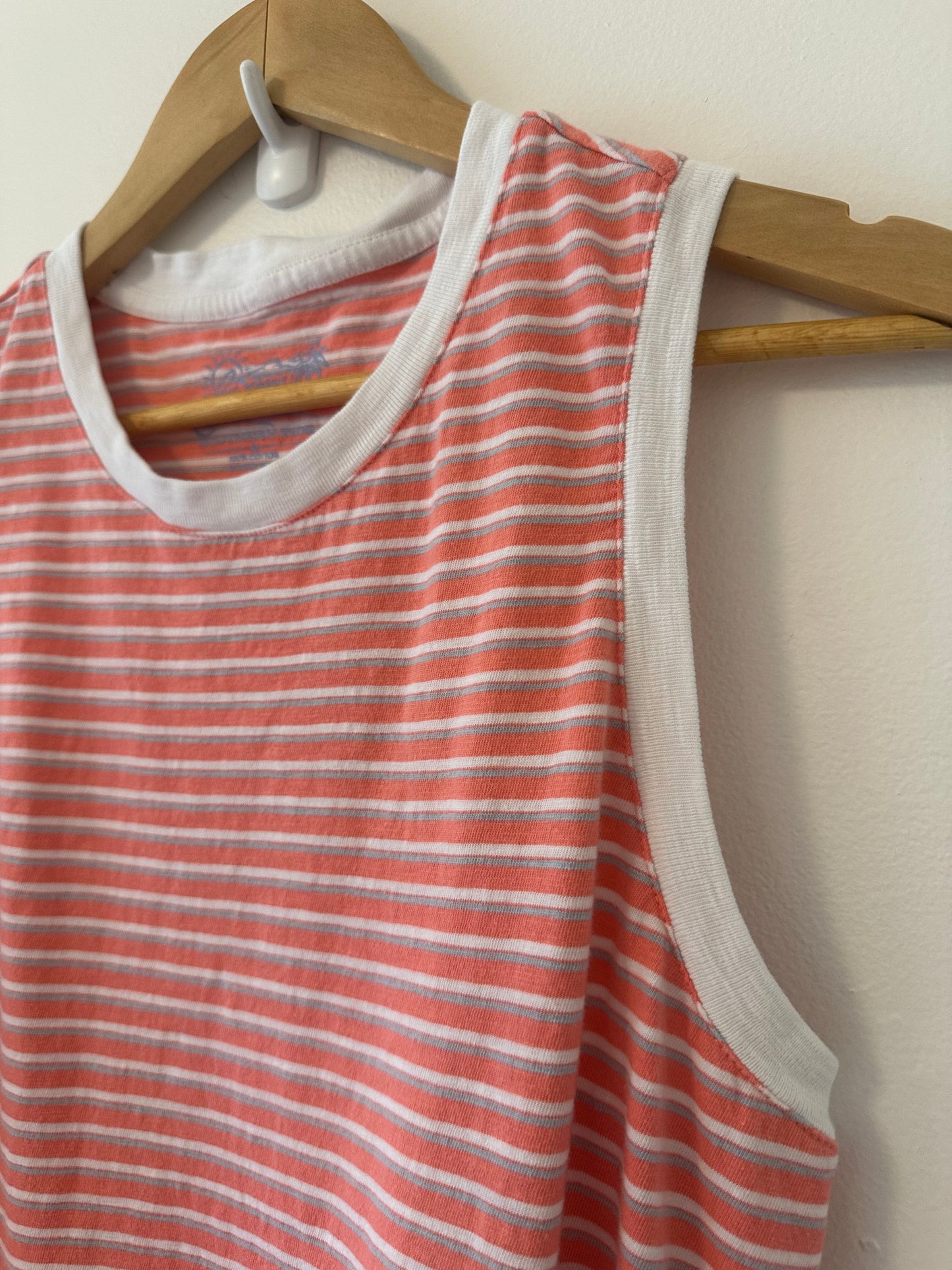 Southern Tide Sun Farer Stripe Crew Neck Sleeveless Side Vent Midi Dress Size Medium