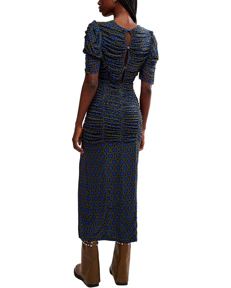 NWT Free People Briella Printed Army Green Combo Floral Dress - Size Small