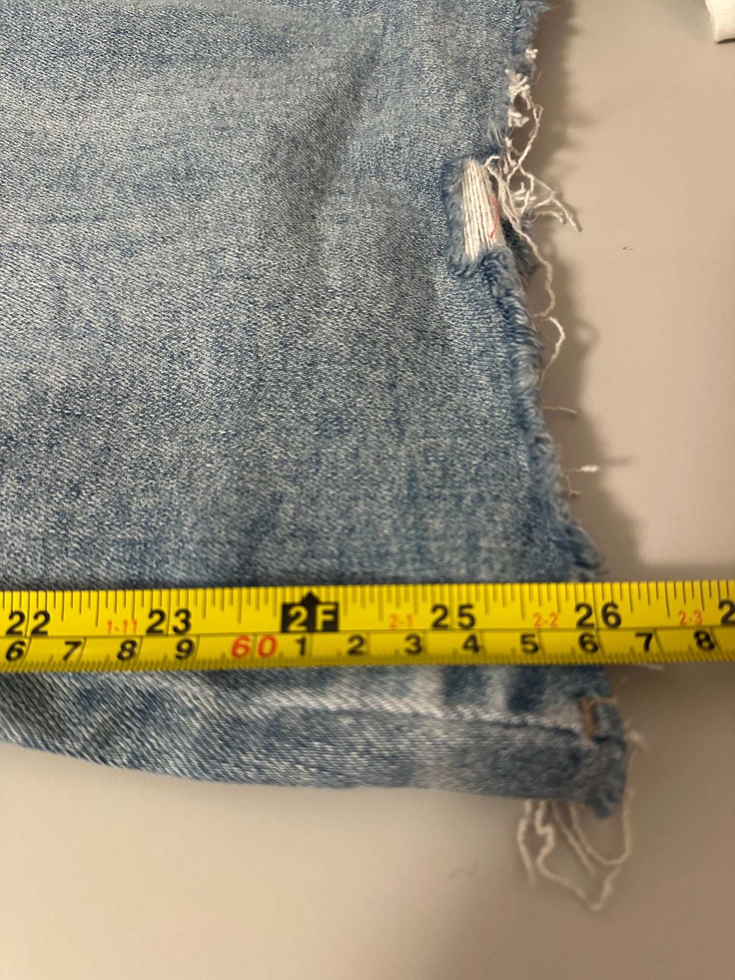 Mica High Rise Light Wash Uneven Hem Cropped Flare Jeans | Size 14