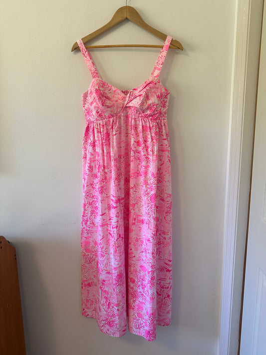 Lilly Pulitzer Azora Pink Floral Empire Waist Sundress | Size 6