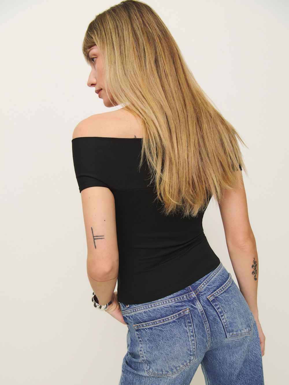 Reformation Ezlynn Knit Top in Black - Size XL