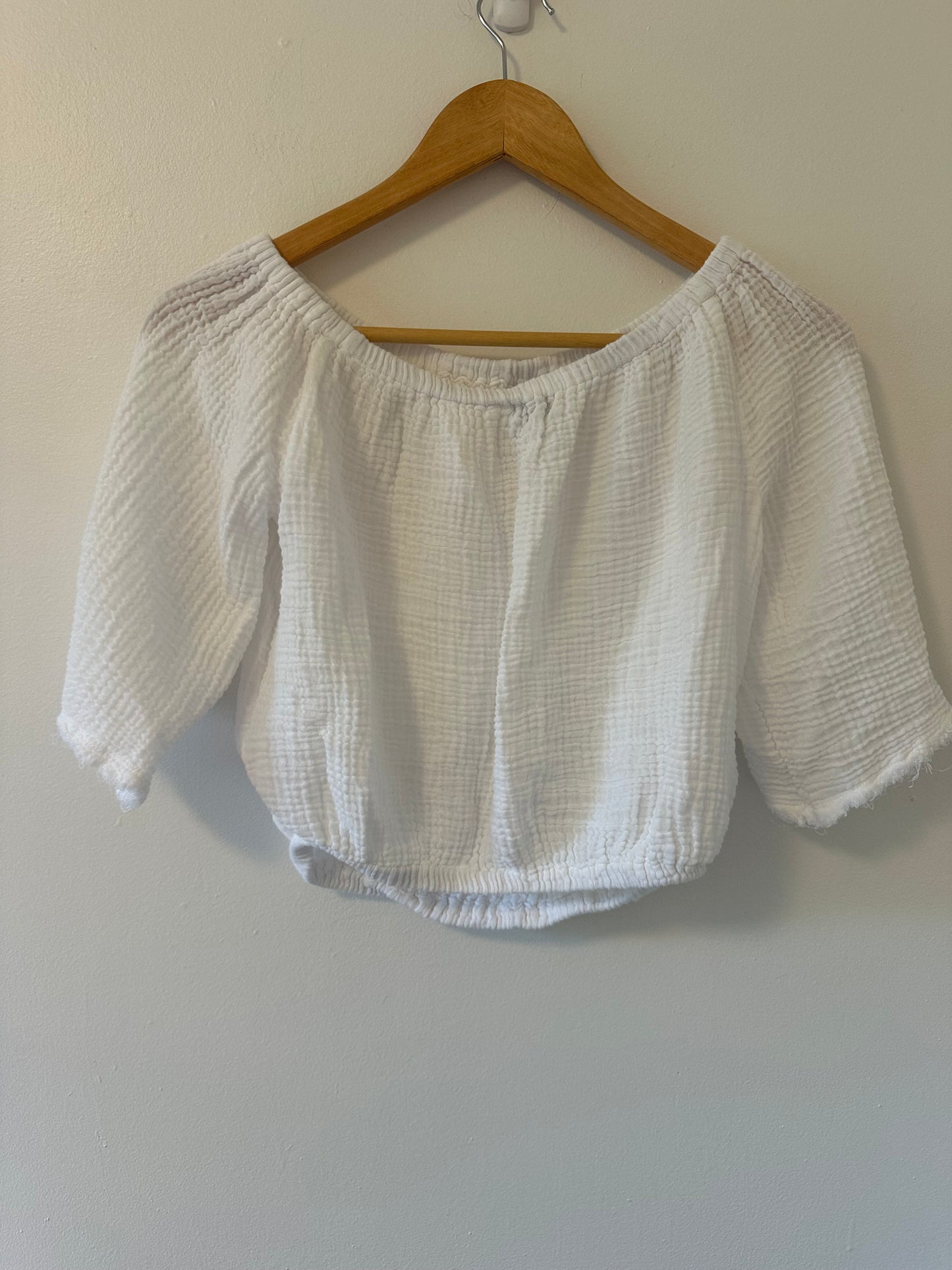 Michael Stars Isabel Convertible Gauze Top in White - Size XS