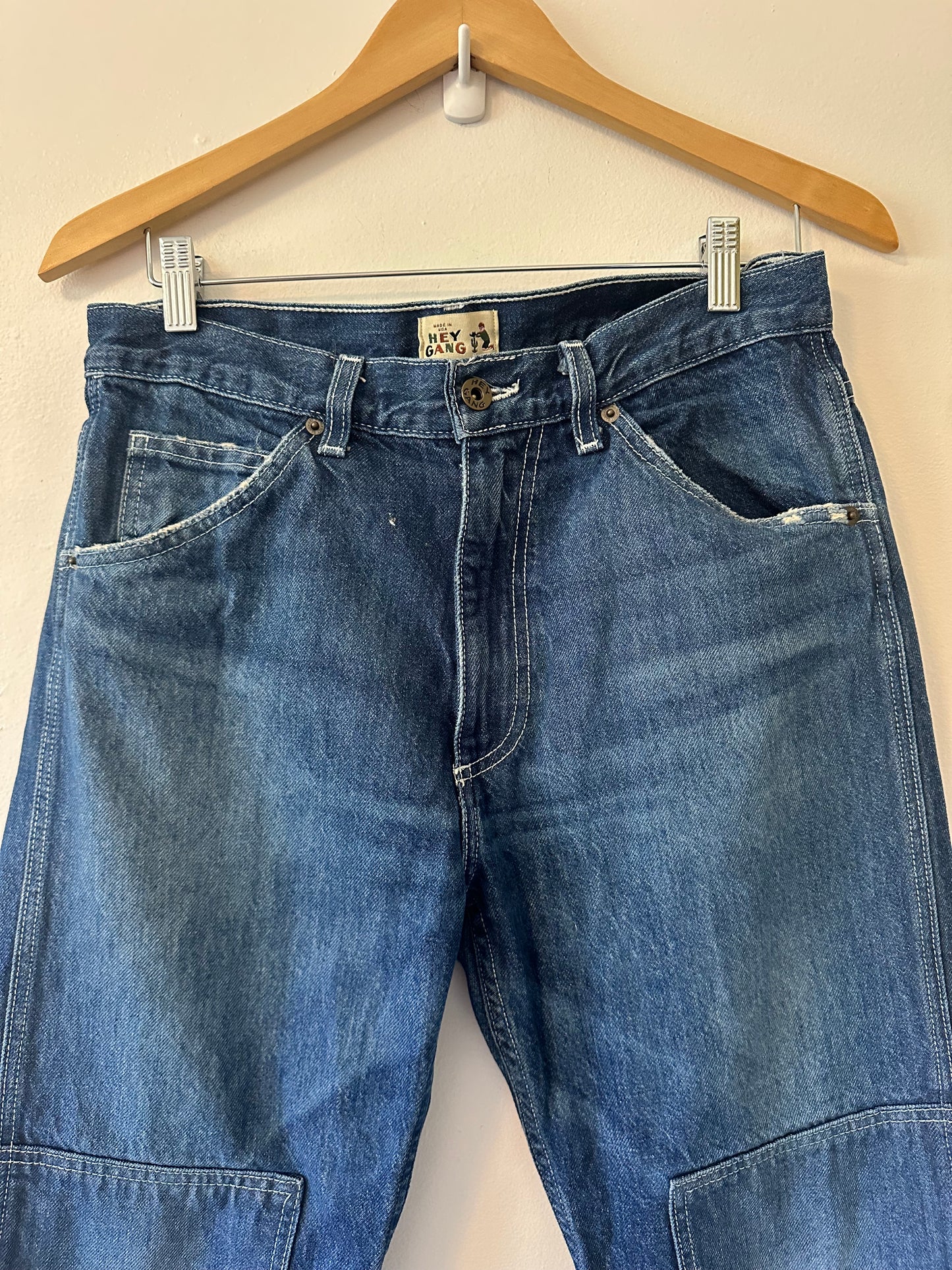 Hey Gang Denim Workpants Blue Straight Leg Women's Jeans | Size 29