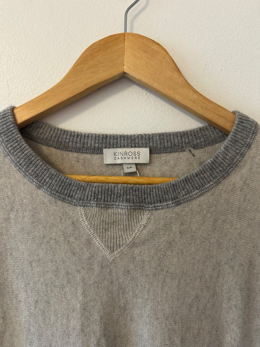 Kinross Cashmere Gray Sweatshirt Style Sweater | Size Small