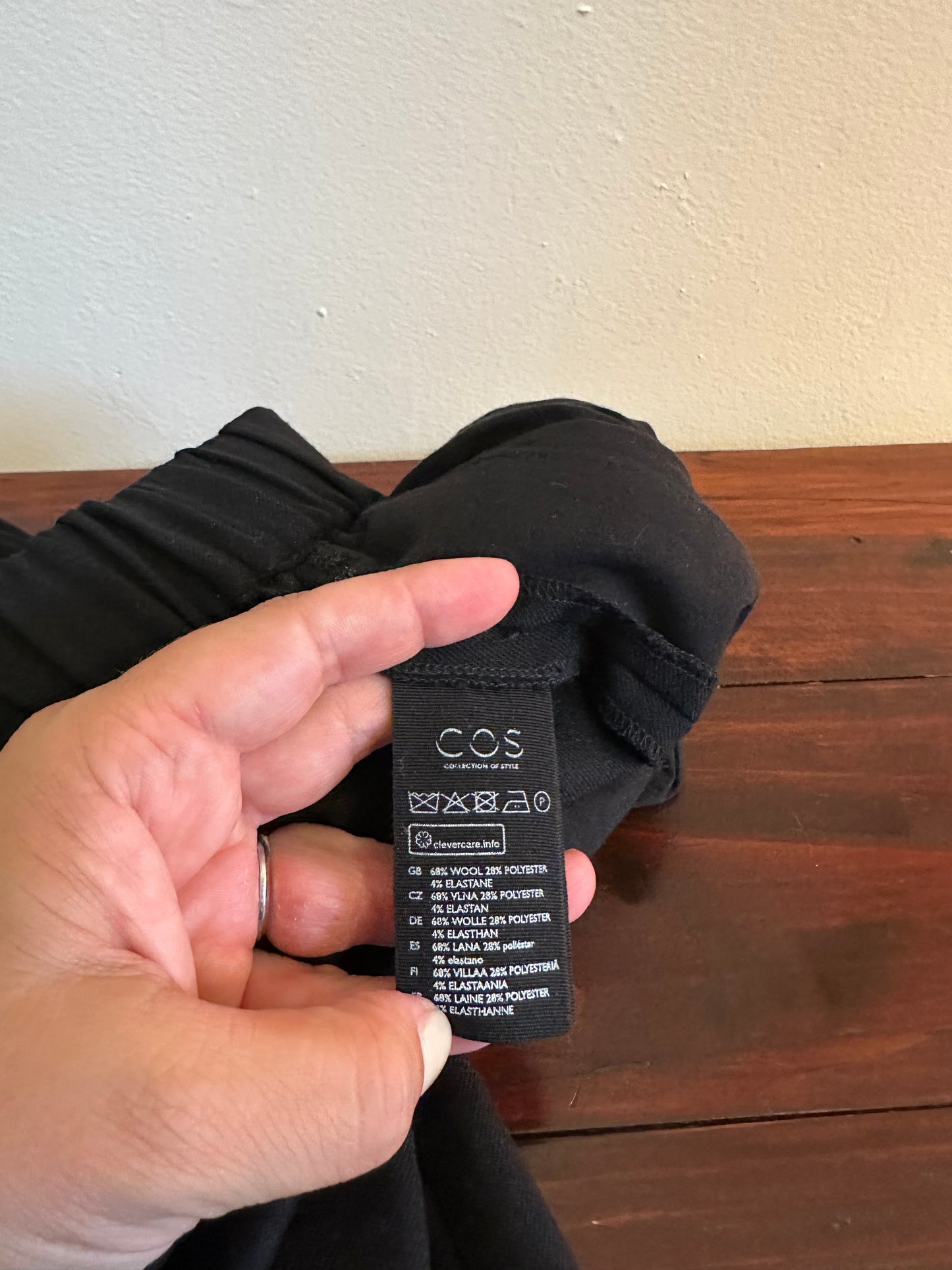 COS - Black The Drop Crotch Casual Trousers | Size Small