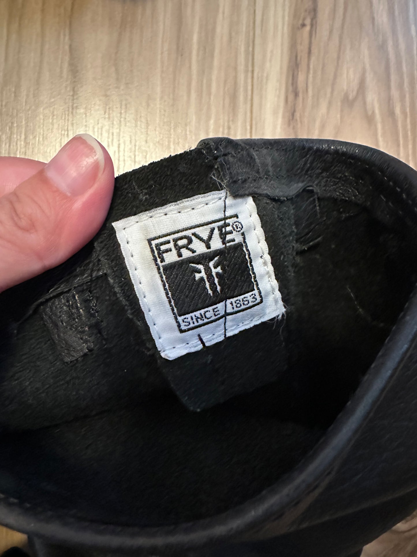 Frye Veronica Slouch Black Leather Pull On Buckle Boots | Size 6