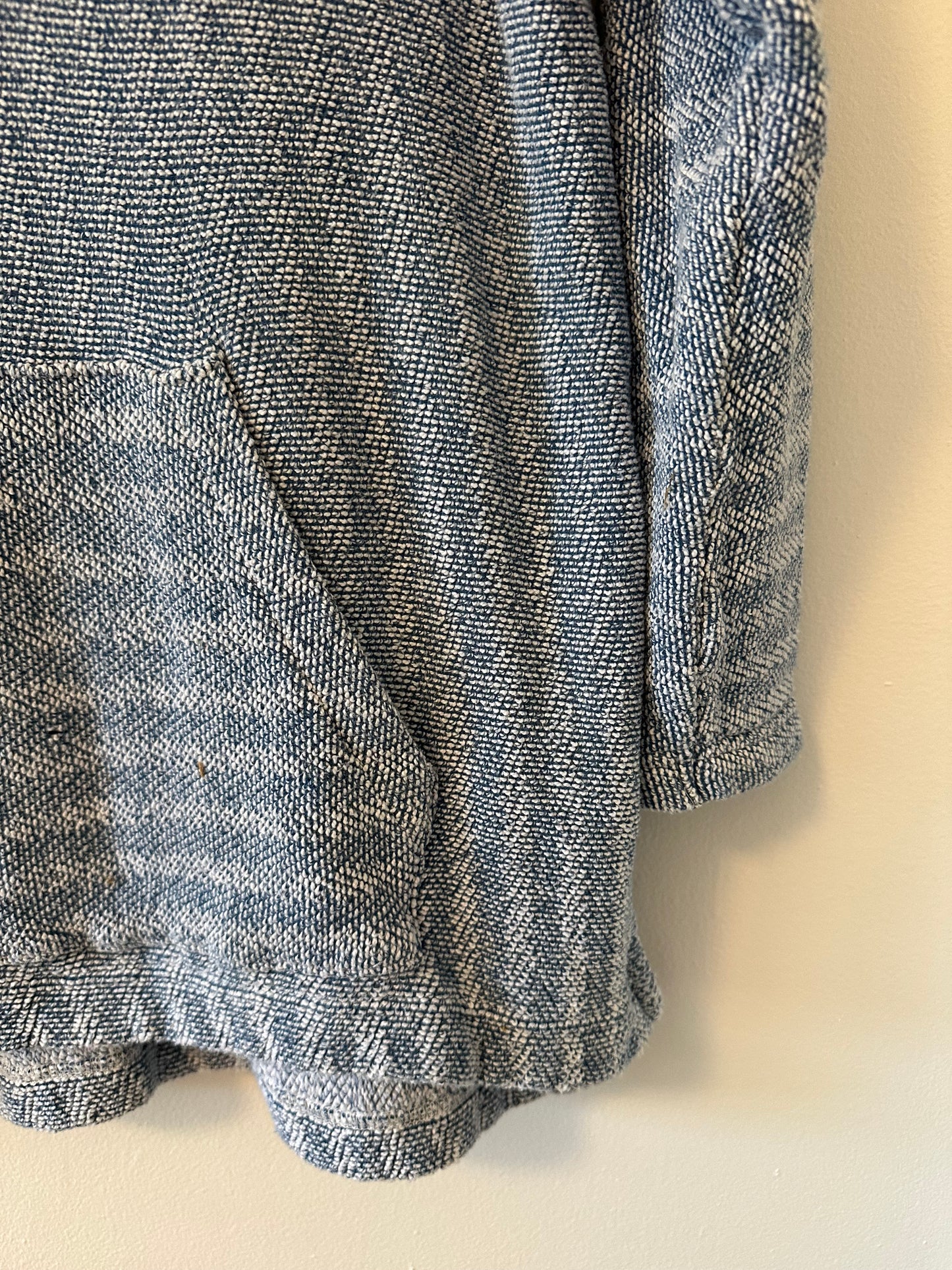 Faherty Beach Terry Hoodie in Whitewater Blue - Size Large