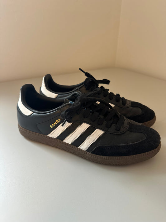 Adidas Samba OG W Sneakers in Core Black/Cloud White/Gum | Size 7.5