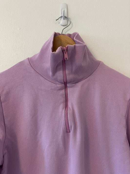 Warm ME - Women's Purple Quarter Zip Stand Up Collar Sweatshirt | Size Small