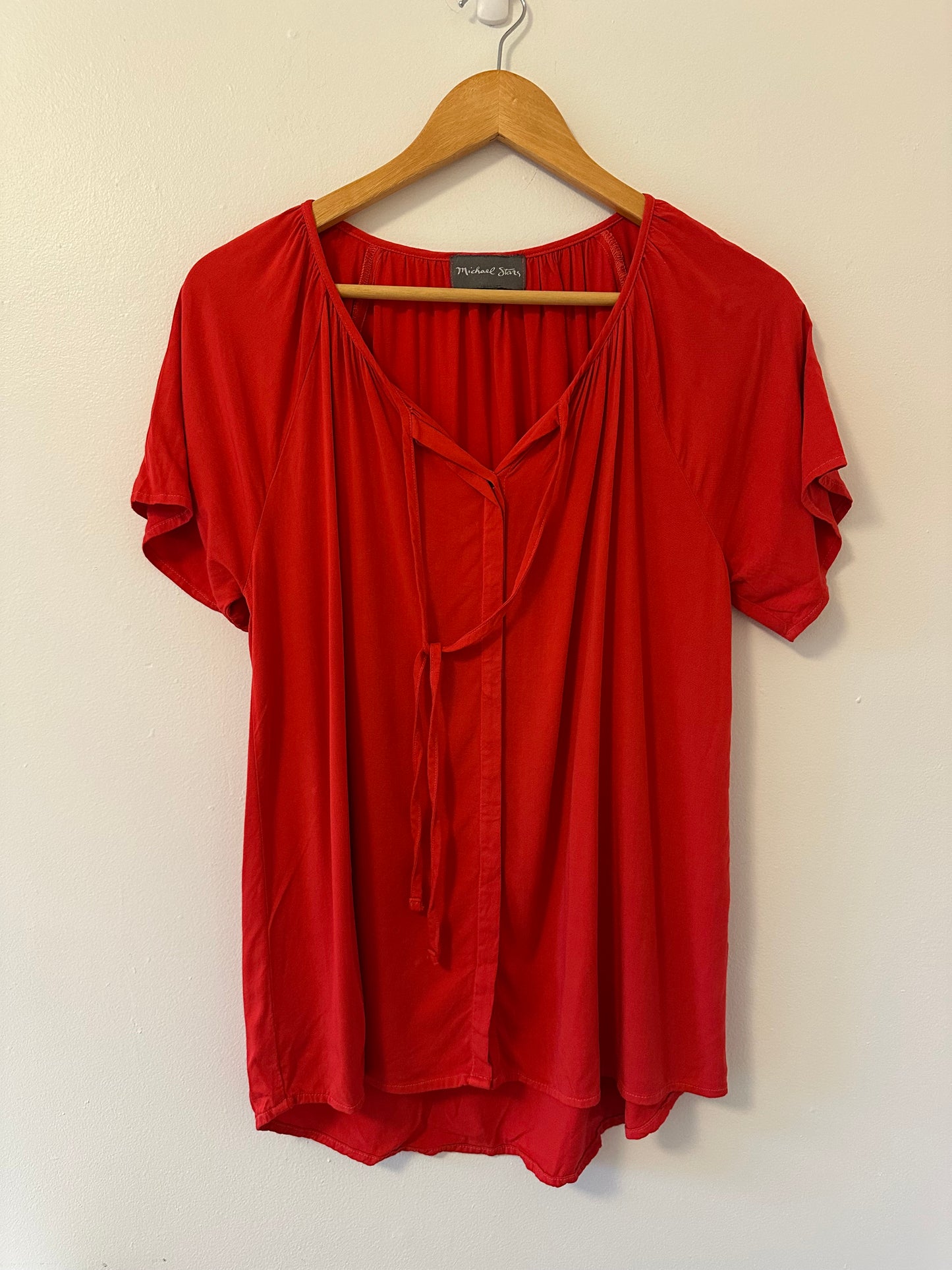 Michael Stars Peasant Style Blouse with Flutter Sleeves - Size Small