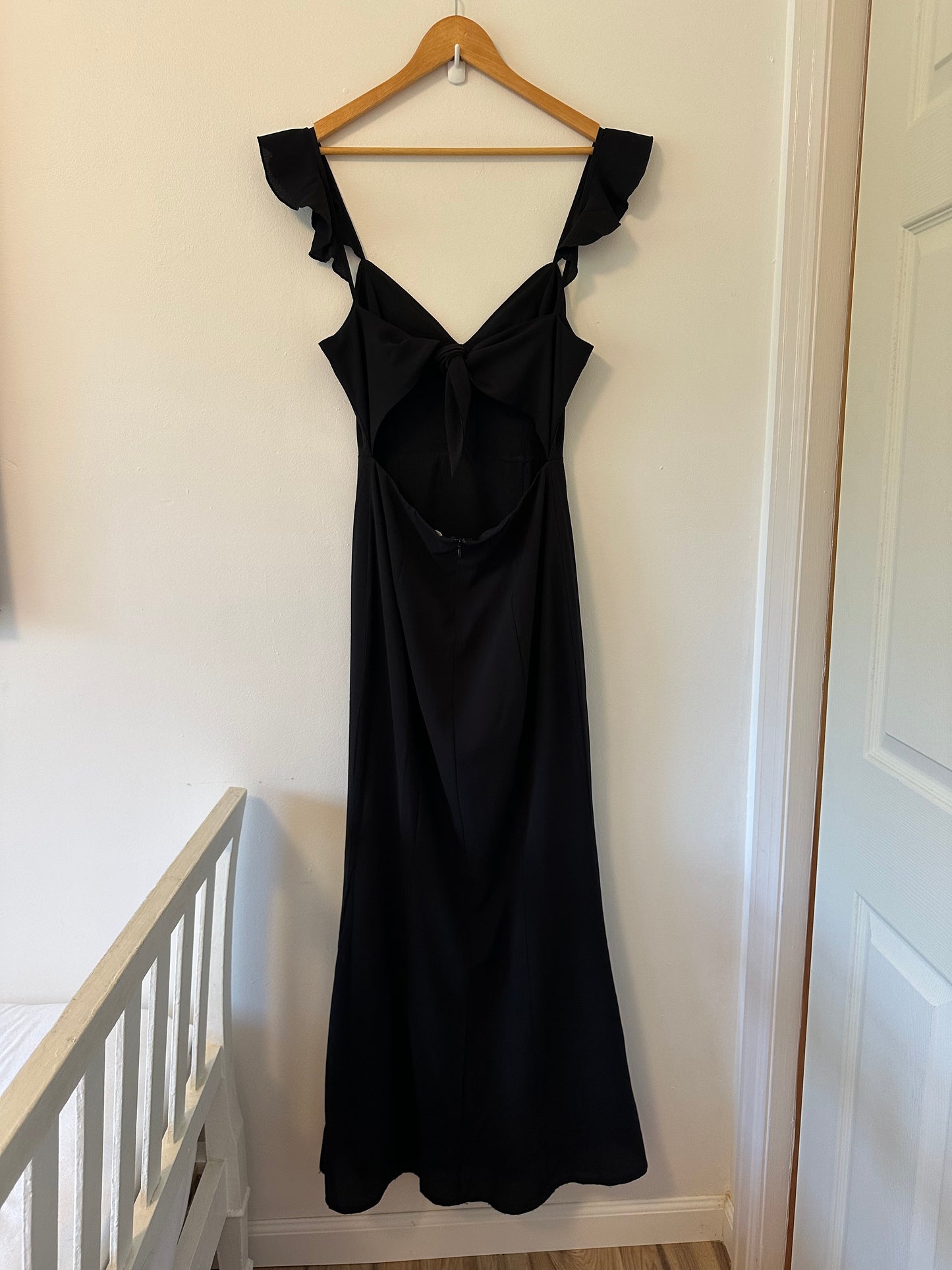 Showpo. More Than This Ruffle Strap Maxi Dress in Black - Size 6
