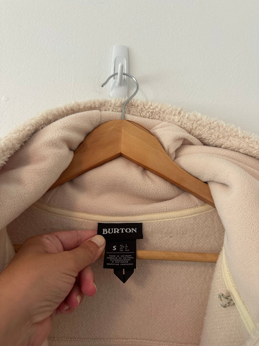 NWT Burton Minxy Hooded Vest in Crème Brûlée Sherpa - Size Small