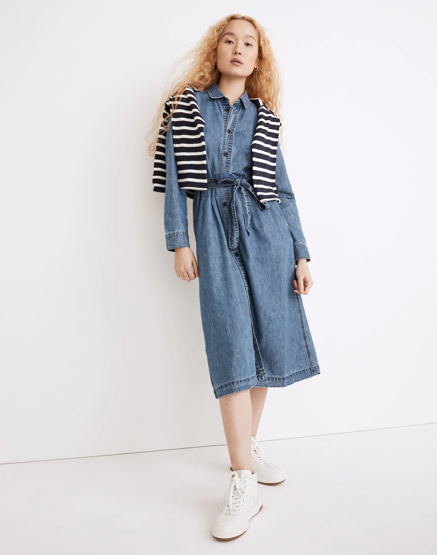 NWT Madewell Tie-Waist Shirtdress: TENCEL™ Denim Edition - Size 10