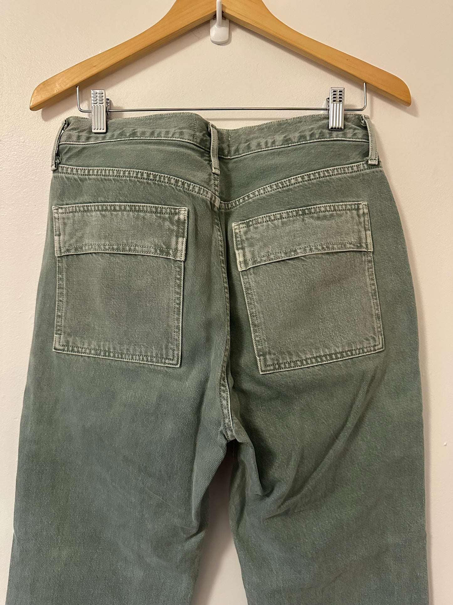 Agolde Cooper Cargo Straight Leg Cotton Jeans in Salamander | Size 28