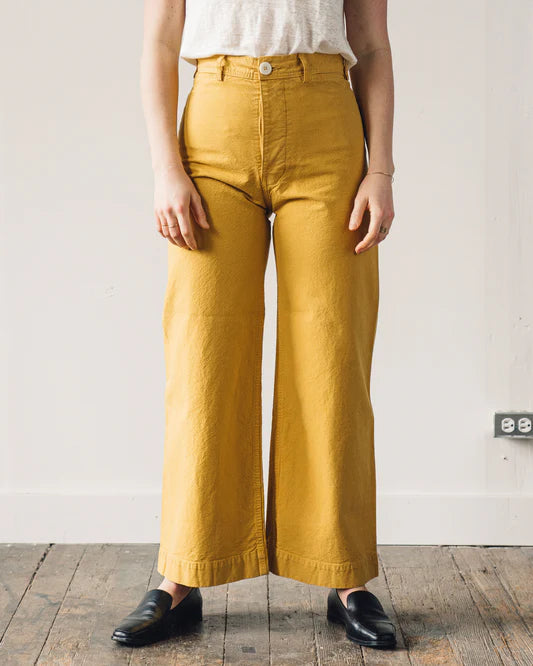 Jesse Kamm Mustard Yellow Wide-Leg Sailor Pants Size 8