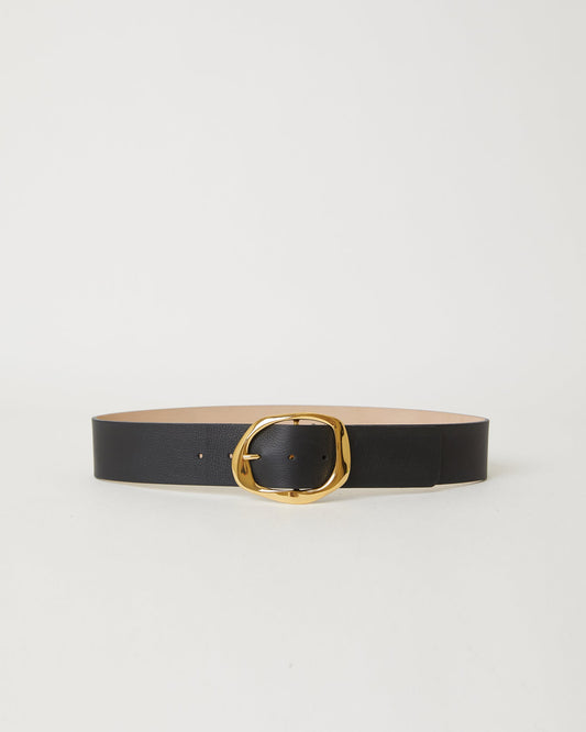NWT B-Low the Belt Edmond Black Belt with Gold Buckle | Size Small