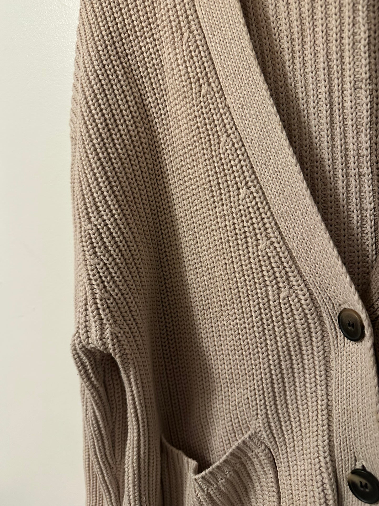 John + Jenn Beige and Tan Women's Colorblock Cotton Cardigan | Size XL