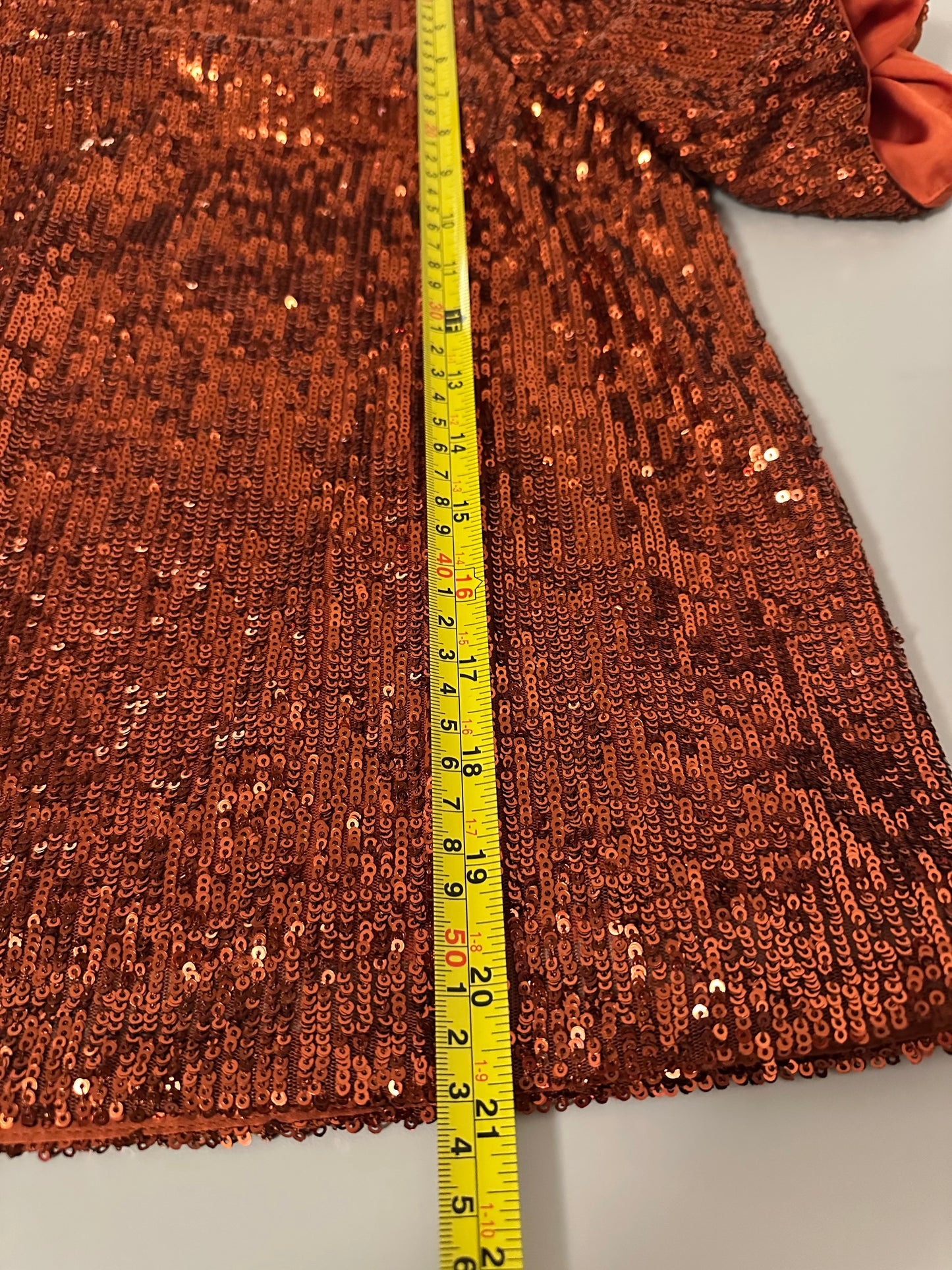 Anthropologie Marie Sequin Puff Sleeve Blouse in Copper | Size 6