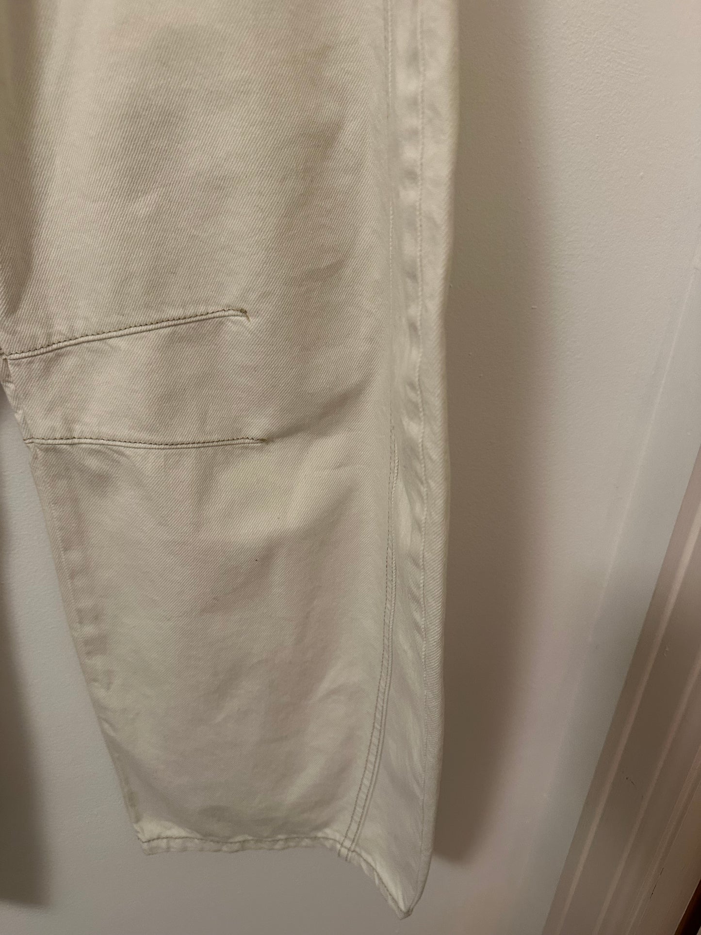 NWT We The Free Good Luck Mid Rise Barrel Jeans in Milk Size 27 Short