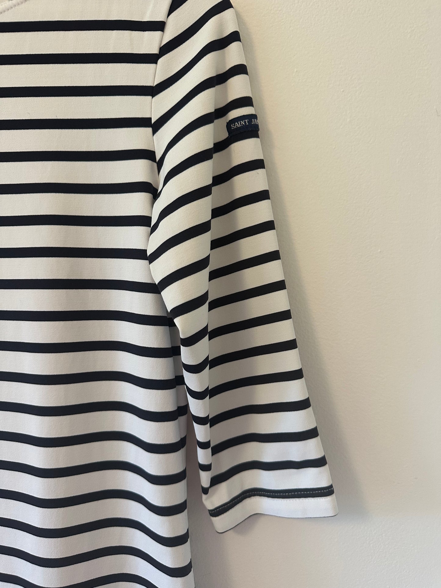 Saint James Propriano Form-Fitting Nautical Stripe Dress - Size 8