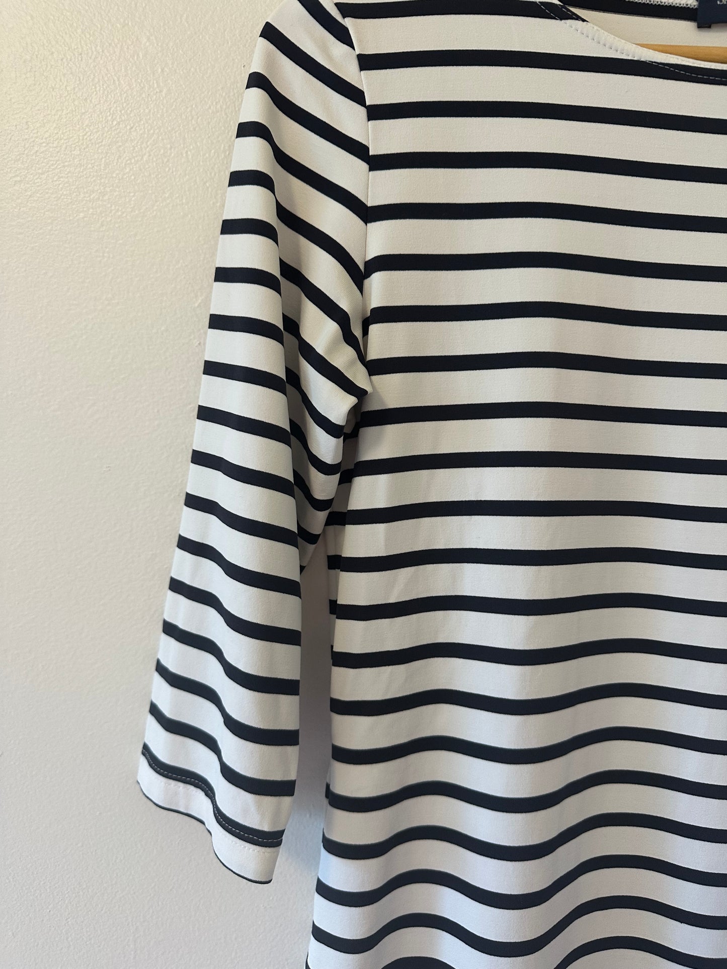 Saint James Propriano Form-Fitting Nautical Stripe Dress - Size 8