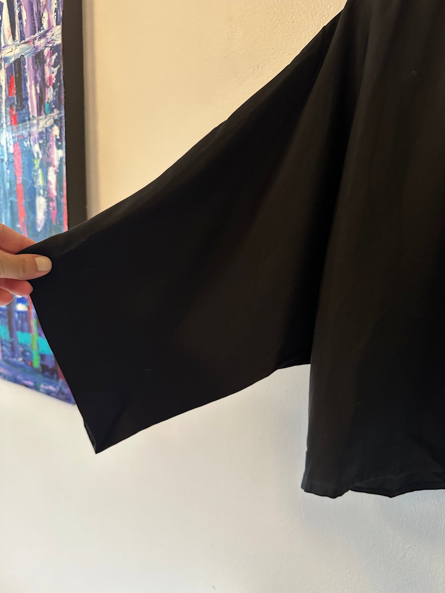 HDH Hackwith Design House - Black Cotton Cropped Blouse | Size Small