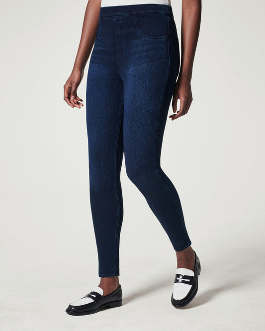 SPANX Jean-ish Ankle Leggings in Twilight Rinse | Size XL