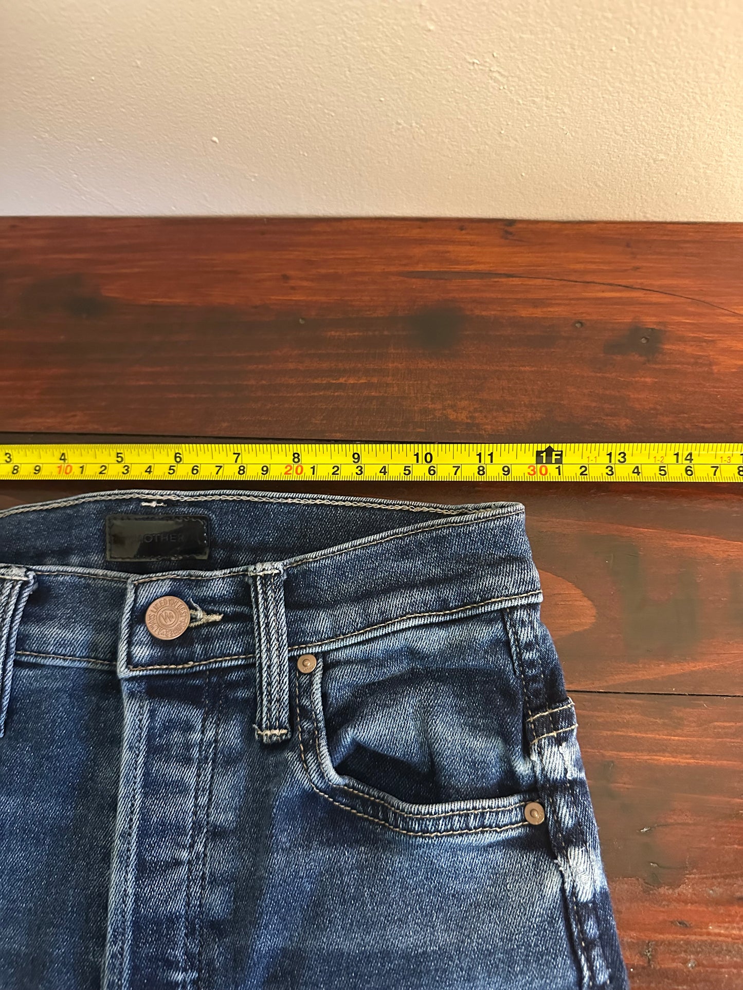 Mother Tippy Top Frisky Flood High-Rise Slim Cropped Fray Jeans - Size 24