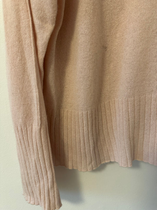 Alashan Women's Blush Pink Crew Neck Cashmere Sweater | Size Medium